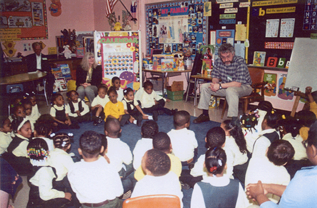 The Leathers Architect meeting with the local children.